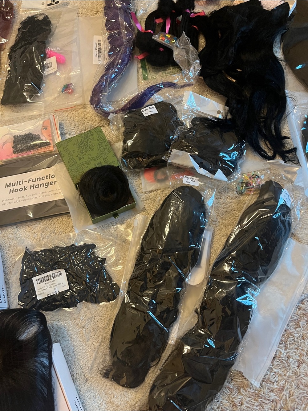 NWT Huge Assorted Human Hair Extensions & Wigs & Lashes both Human and Synthetic - Picture 14 of 15